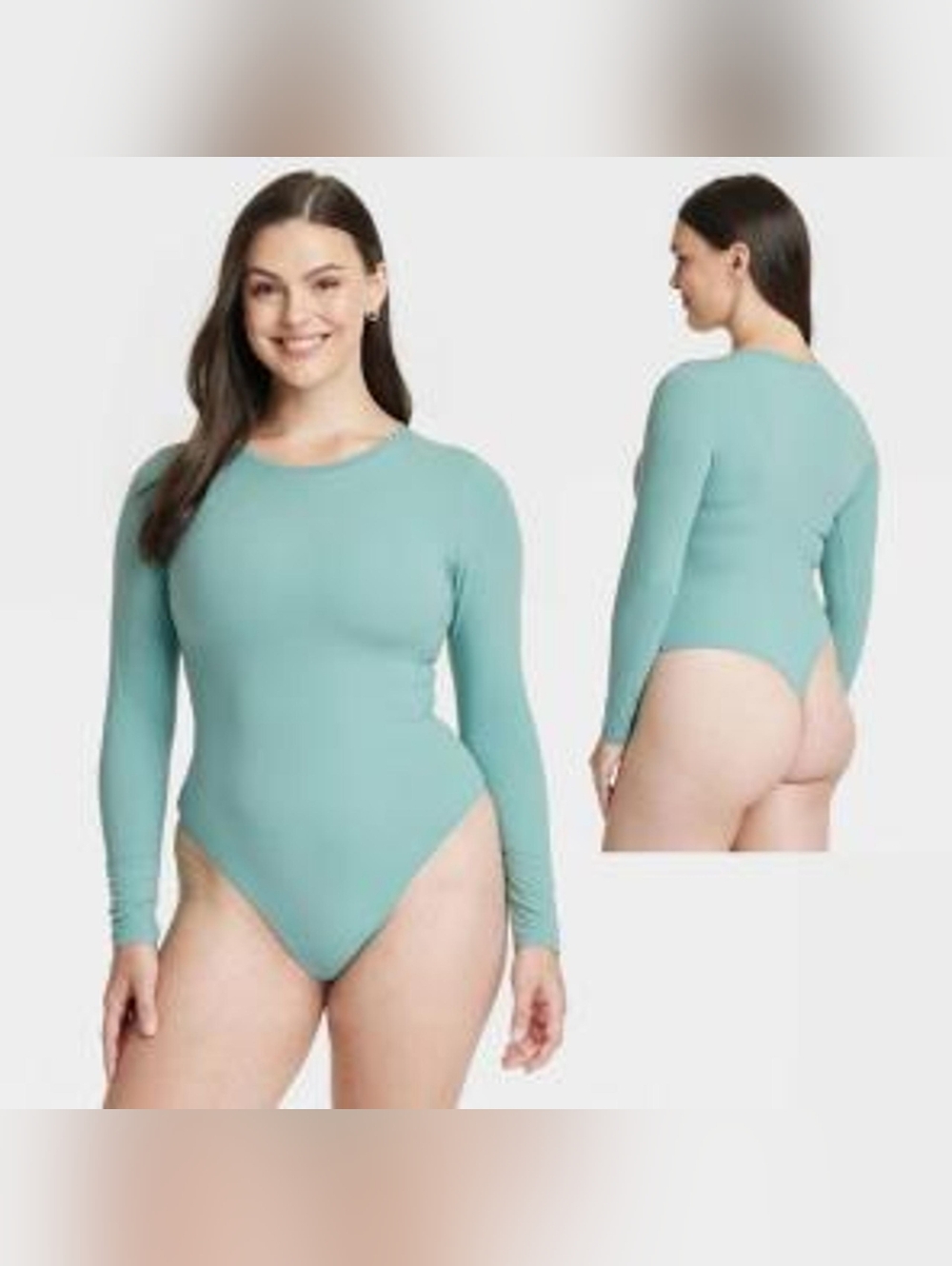 Auden Luxury Collection Long-Sleeve Teal Bodysuit